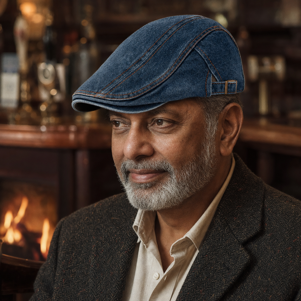 Casquette en denim surpiqué — ESQUELBECQ