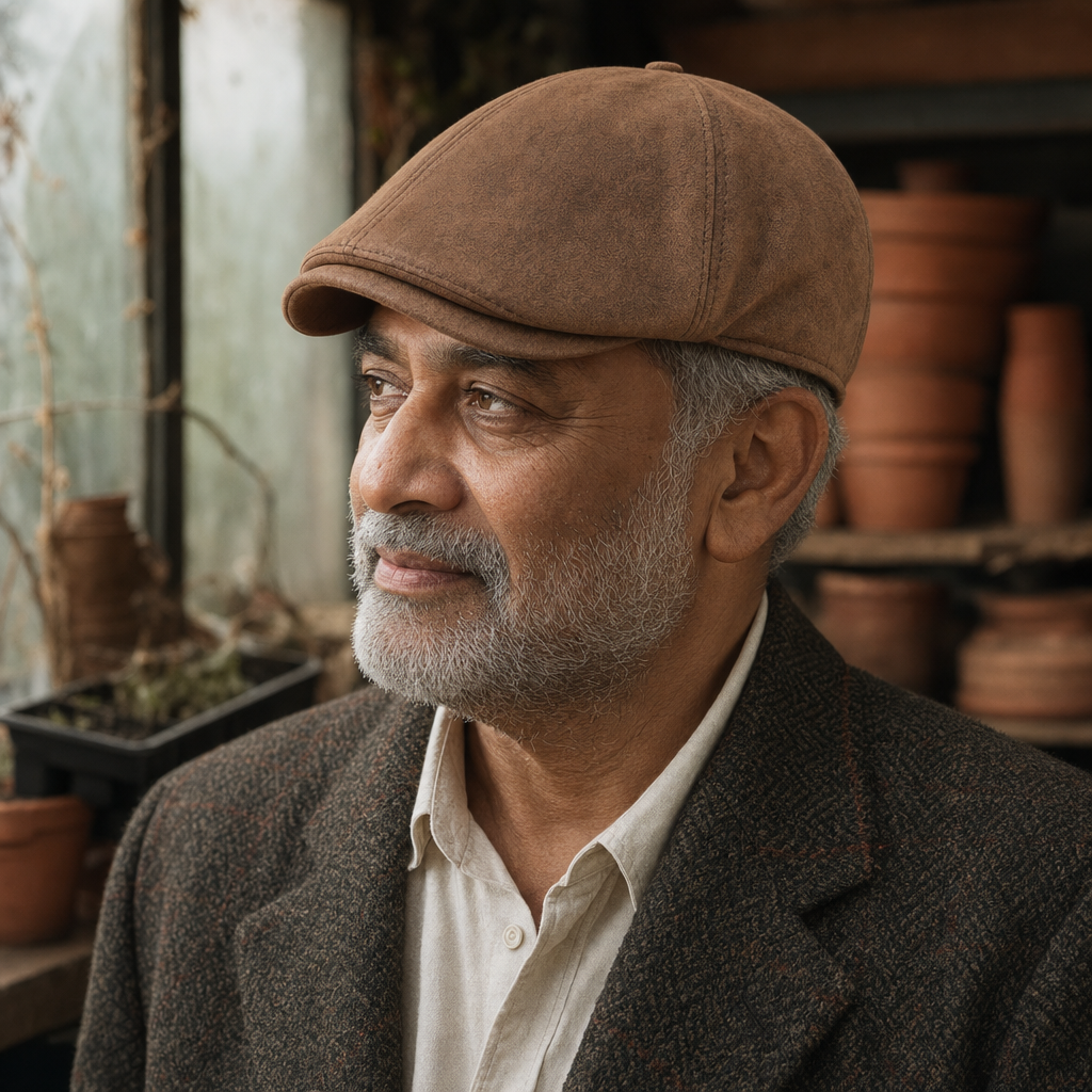 Casquette chaude en cuir mélangé — MONTREUIL