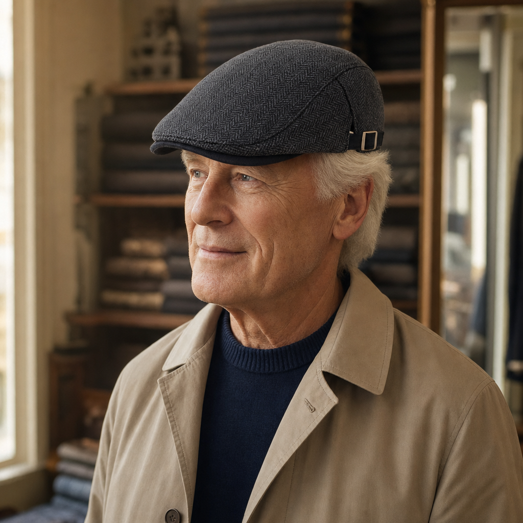 Casquette driver en laine à chevrons — CHOCQUES