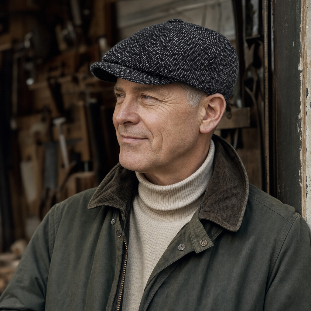 Casquette gavroche en tweed — AUXI