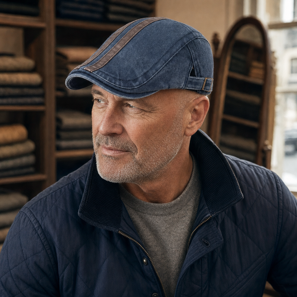 Casquette en denim rayé — AUNEUIL