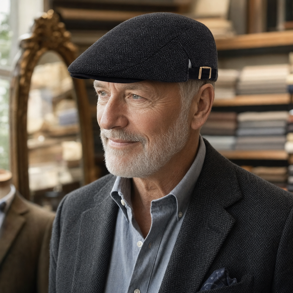 Casquette driver en laine à chevrons — ARDRES