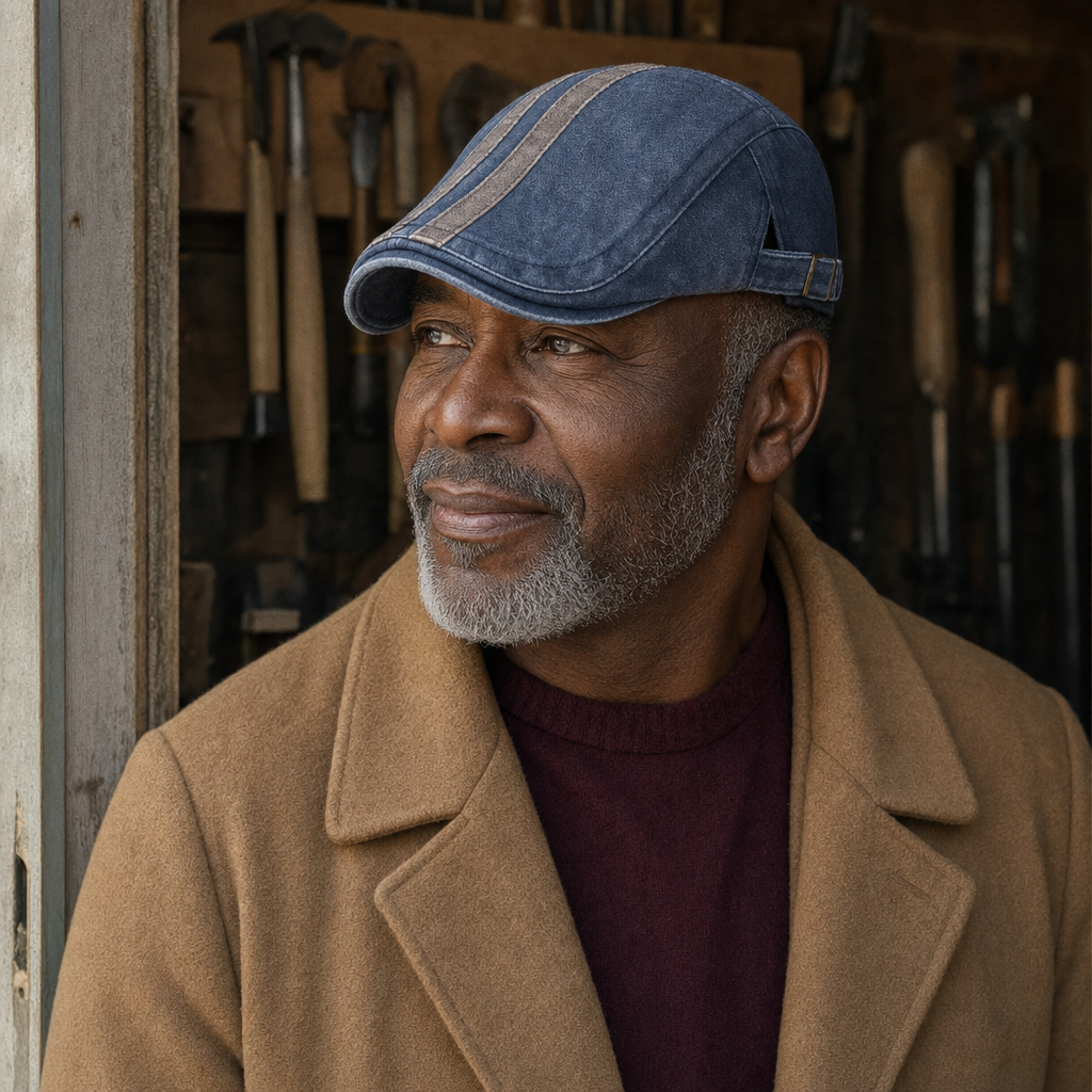 Casquette en denim rayé — ROYE