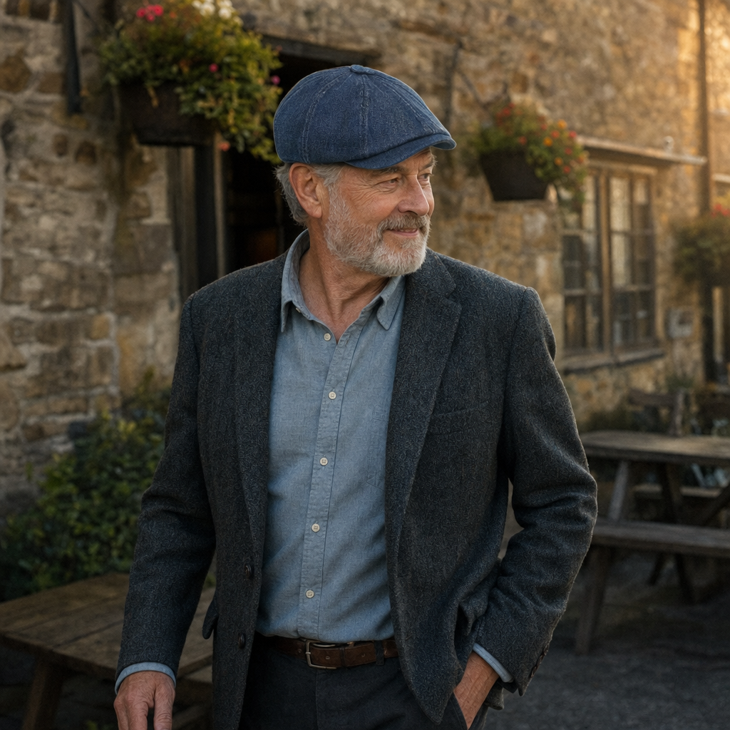 Casquette gavroche en denim — QUESNOY