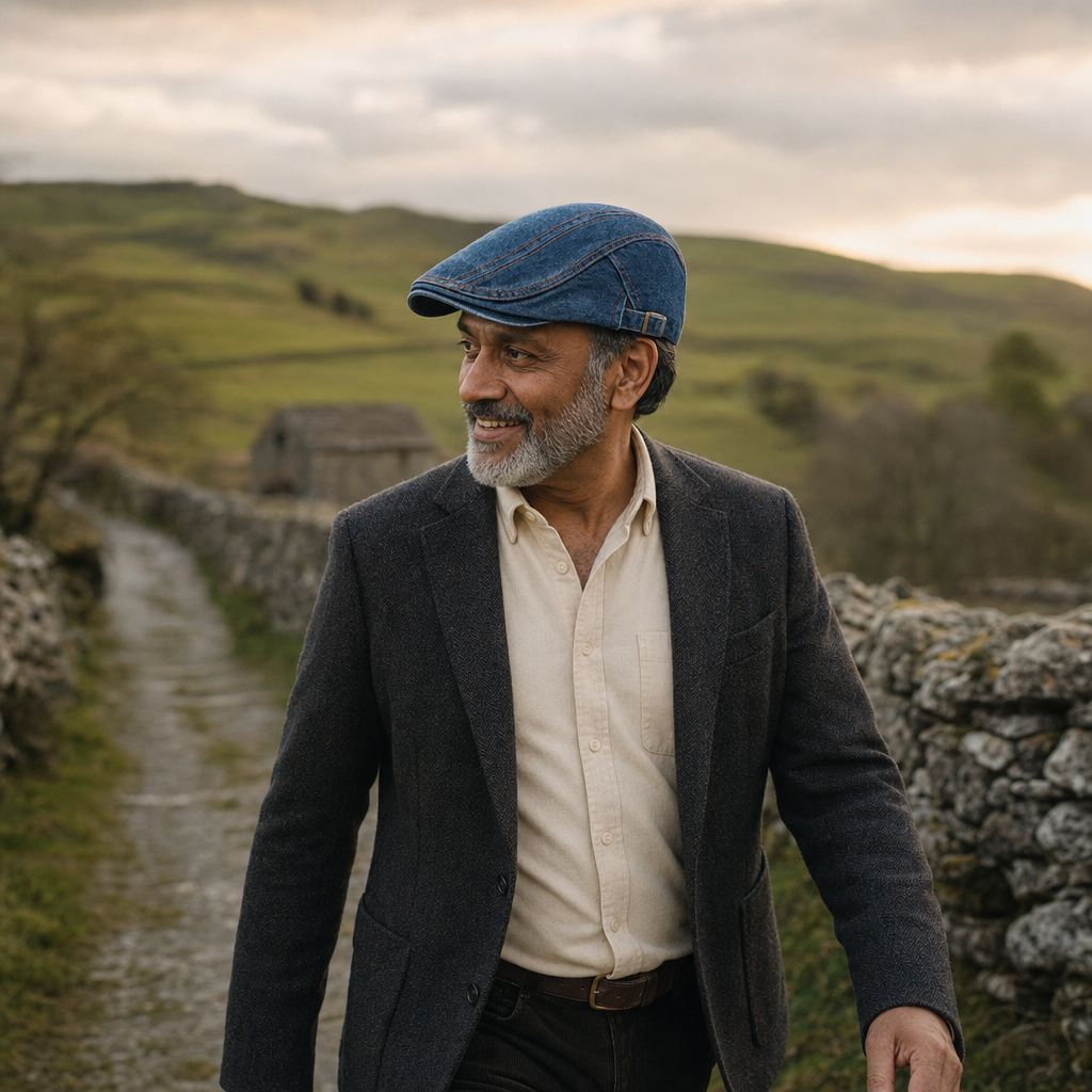 Casquette en denim surpiqué — ESQUELBECQ