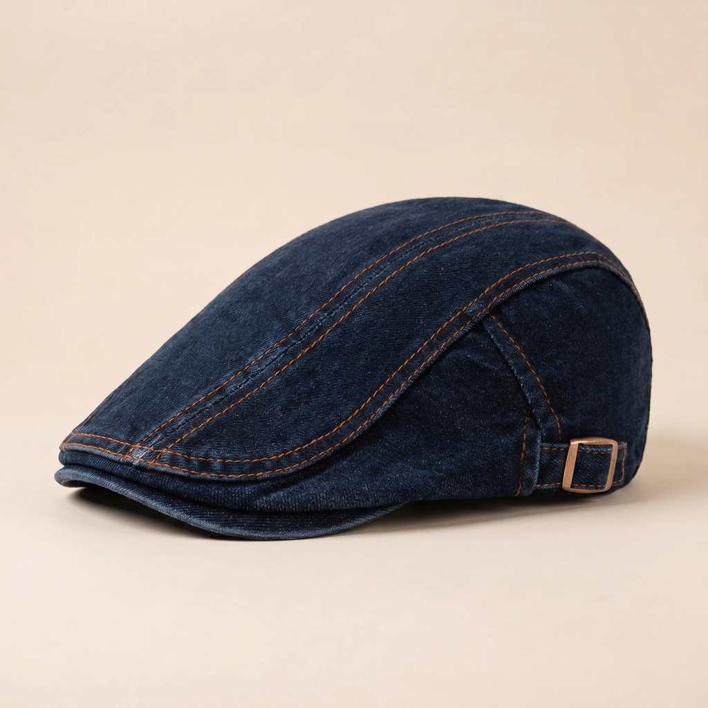 Casquette en denim surpiqué — ALBERT