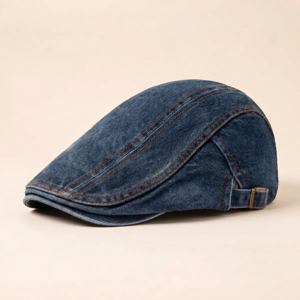 Casquette en denim surpiqué — ALBERT