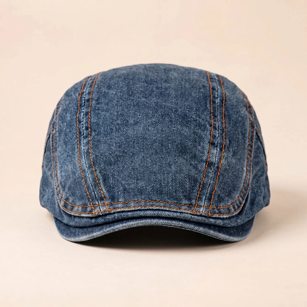 Casquette en denim surpiqué — ALBERT