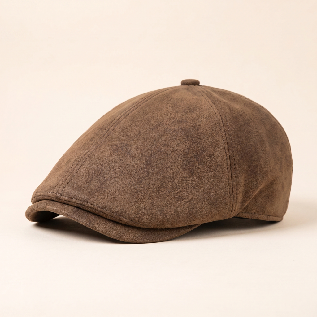 Casquette chaude en cuir mélangé — MONTREUIL