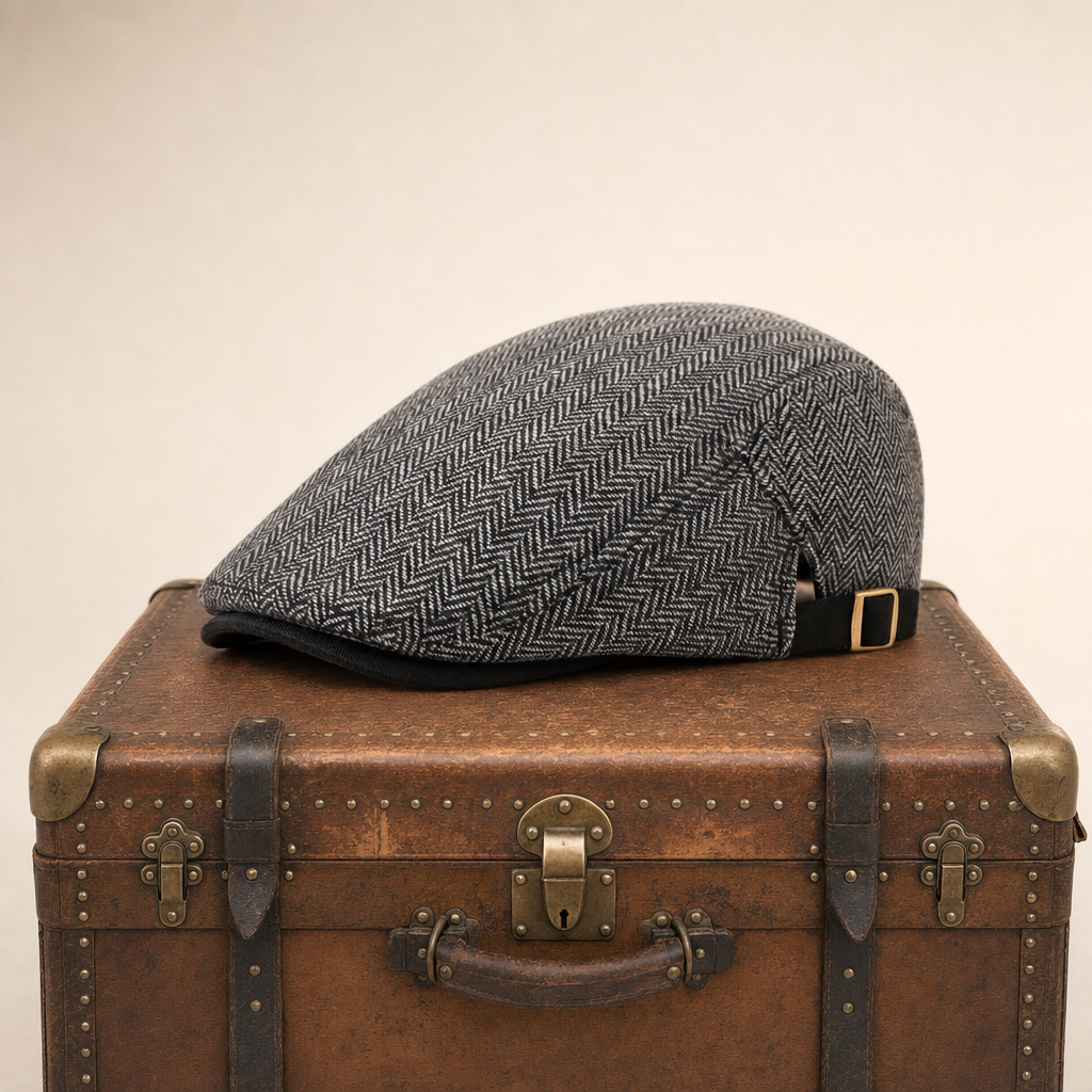 Casquette driver en laine à chevrons — CHOCQUES