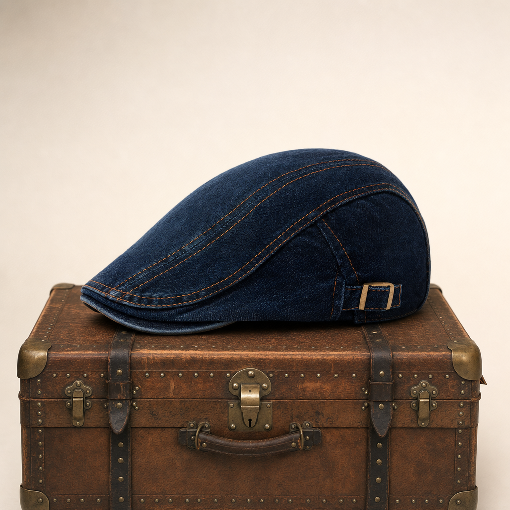 Casquette en denim surpiqué — ESQUELBECQ