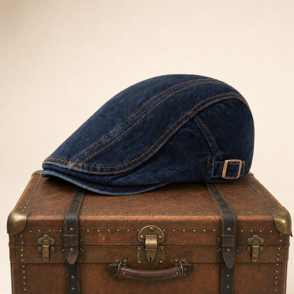 Casquette en denim surpiqué — ALBERT