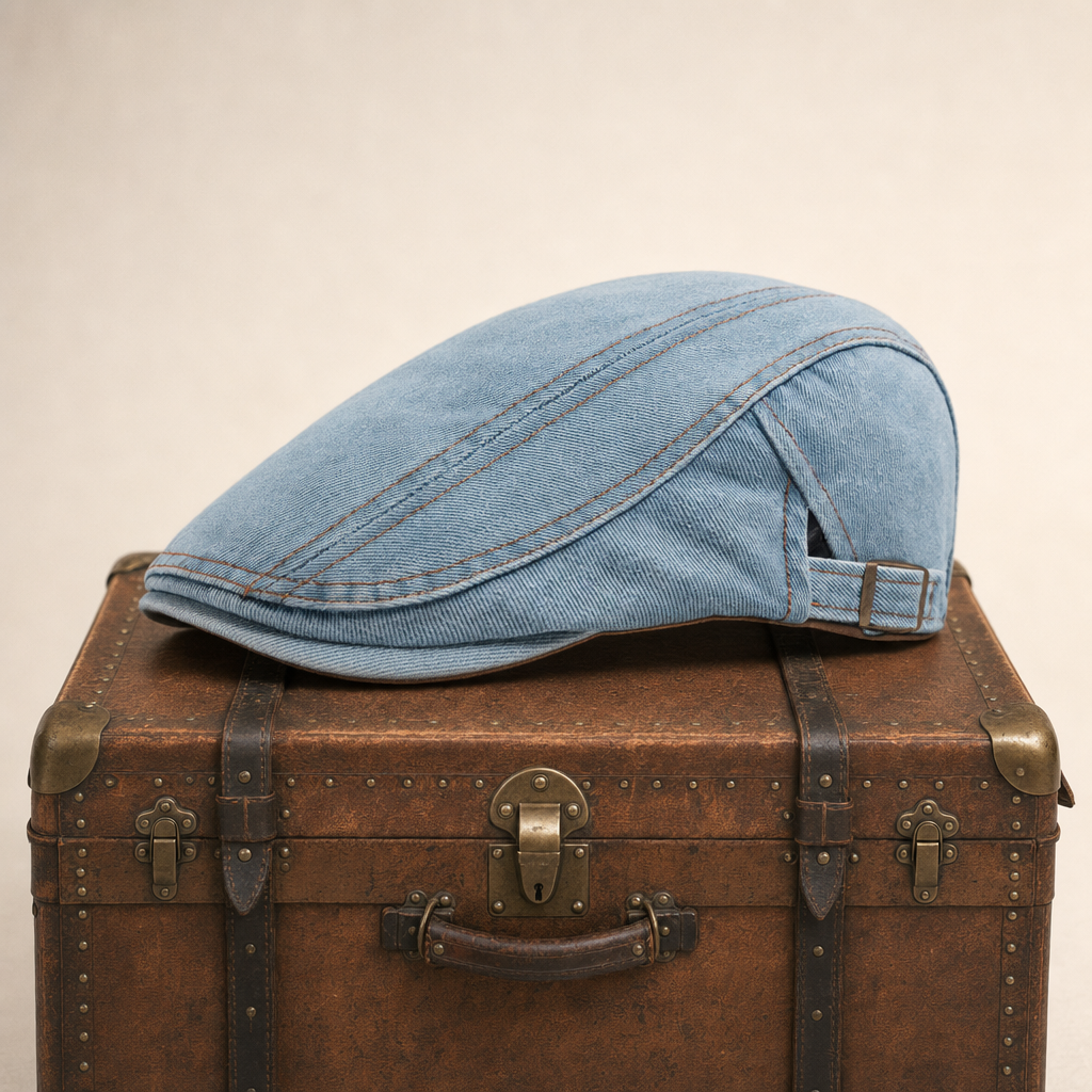 Casquette en denim surpiqué — ESQUELBECQ