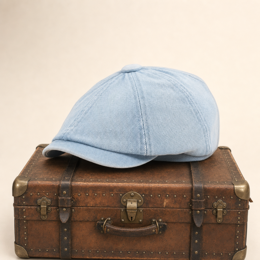 Casquette gavroche en denim — QUESNOY