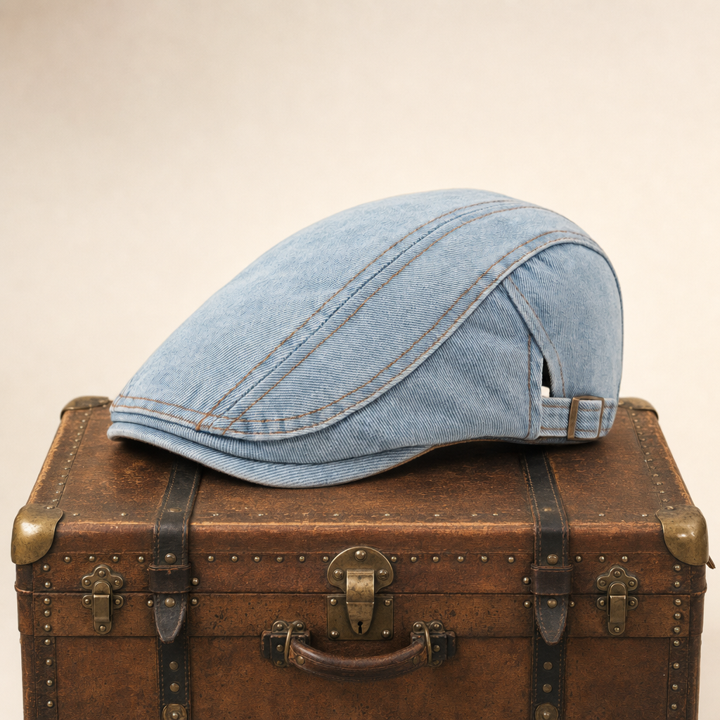 Casquette en denim surpiqué — ALBERT