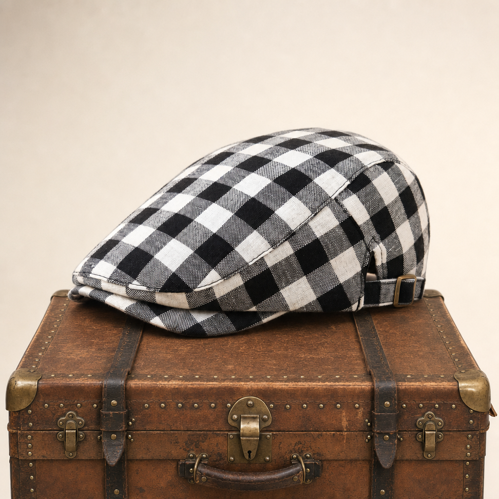 Casquette plate en laine à chevrons — SOLESMES