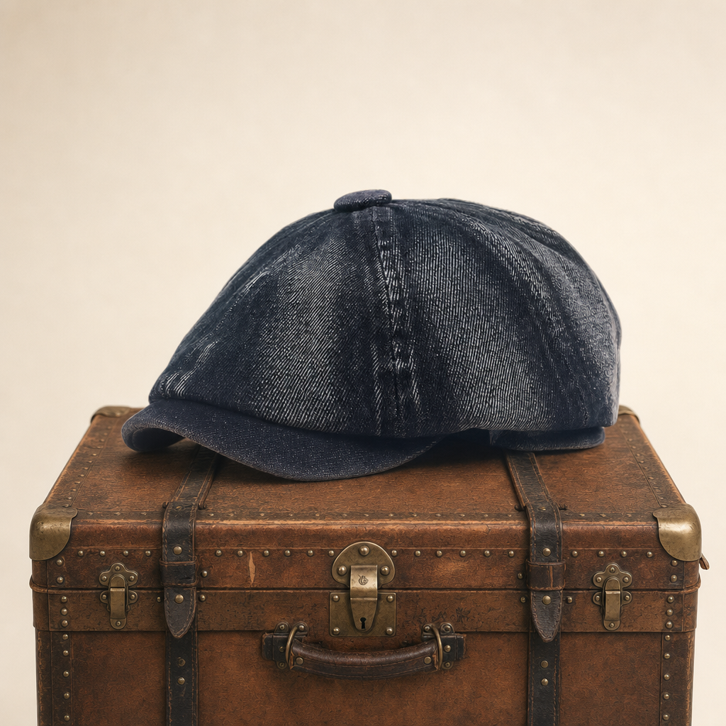 Casquette gavroche en denim — QUESNOY