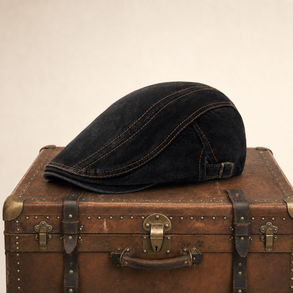 Casquette en denim surpiqué — ESQUELBECQ