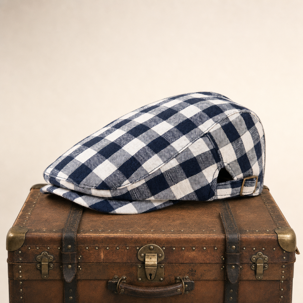 Casquette plate en laine à chevrons — SOLESMES