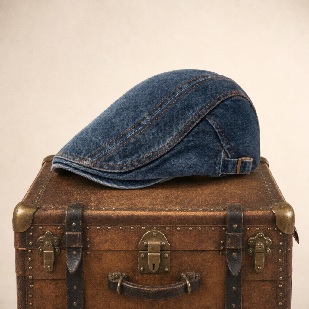 Casquette en denim surpiqué — ALBERT