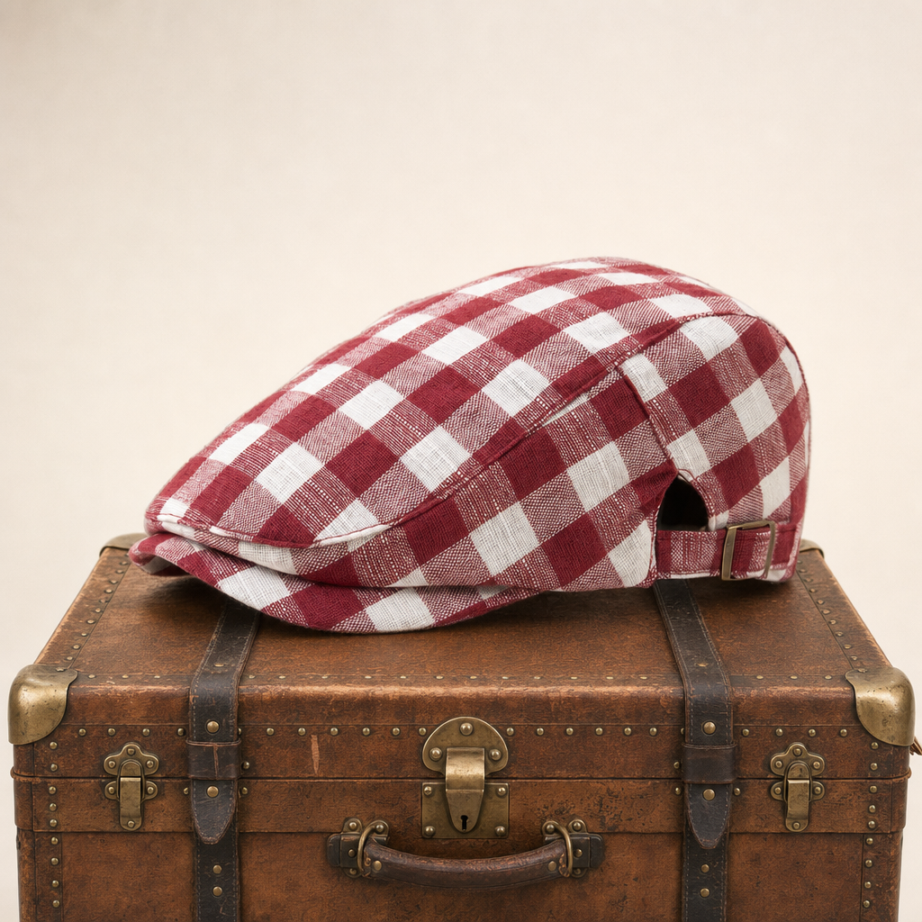 Casquette plate en laine à chevrons — SOLESMES
