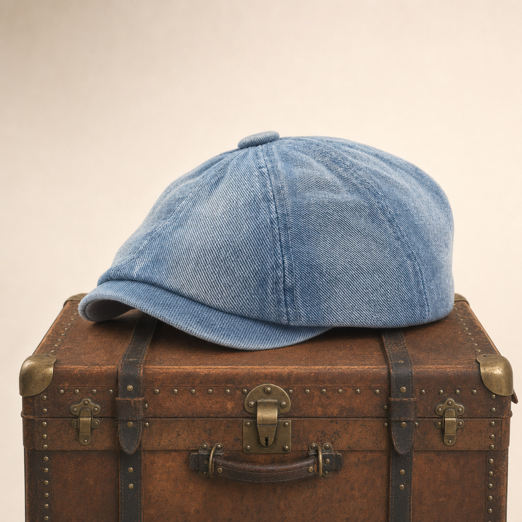 Casquette gavroche en denim — QUESNOY