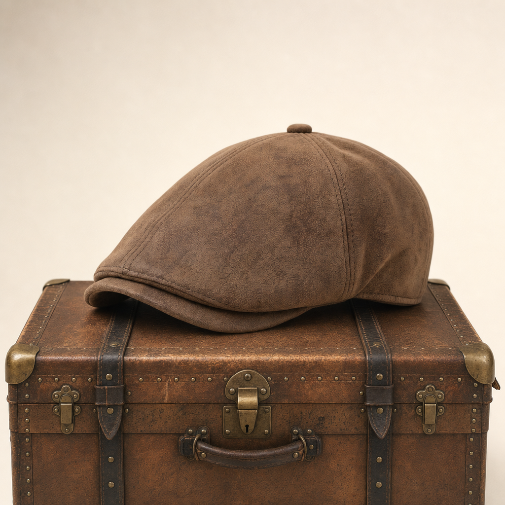 Casquette chaude en cuir mélangé — MONTREUIL